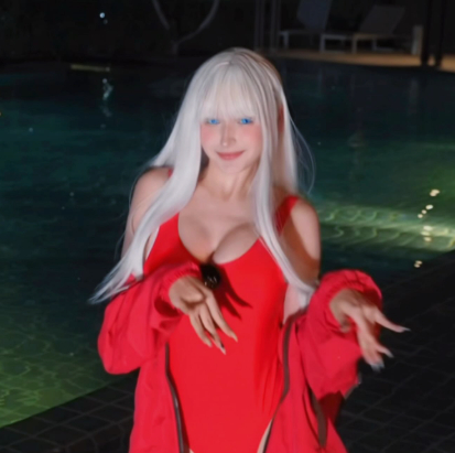 Biến hình thành Gojo Satoru bên hồ bơi, hóa ra đây là cách nữ coser 2 triệu follow "hút view" trên MXH- Ảnh 3.