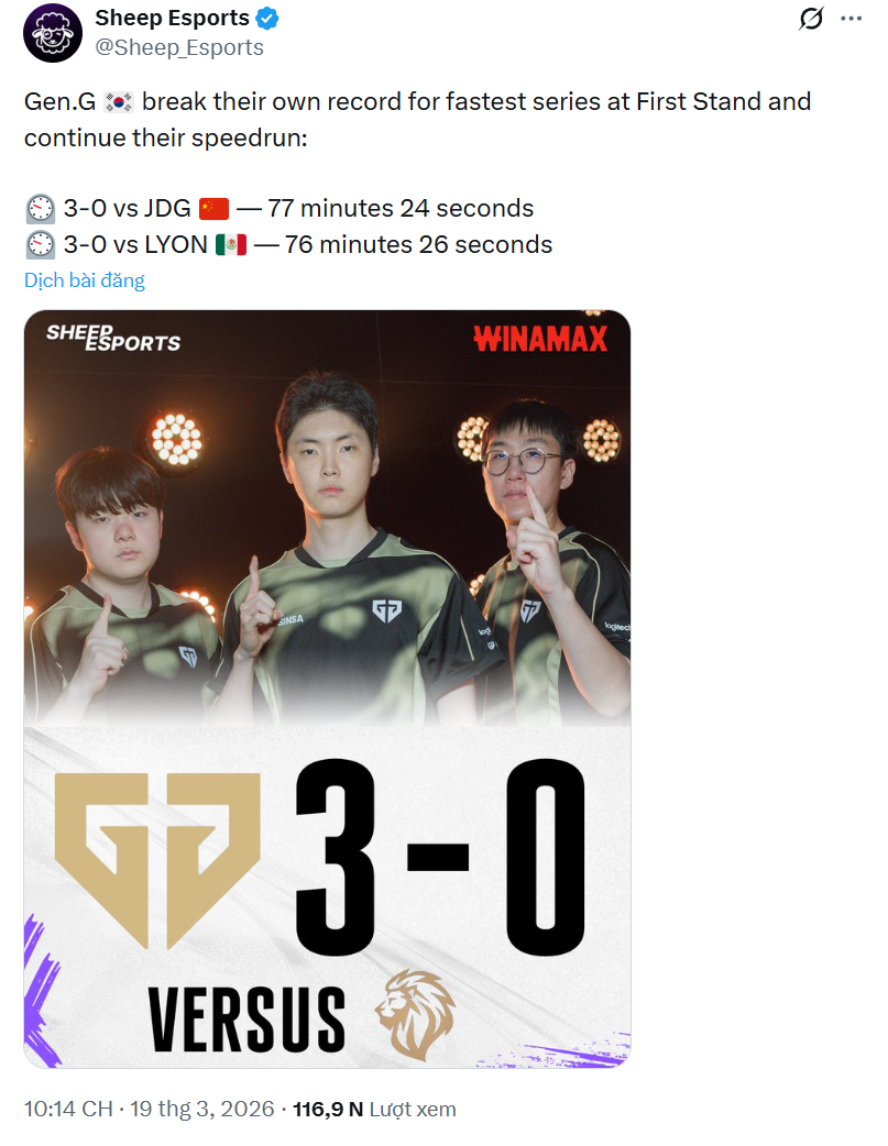 Gen.G tự phá kỷ lục "khủng" của bản thân chỉ sau 2 trận tại First Stand 2026- Ảnh 2. Gen.G tự phá kỷ lục "khủng" của bản thân chỉ sau 2 trận tại First Stand 2026- Ảnh 2.