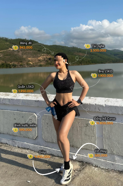 "Bóc giá" outfit tập chạy, hot girl khiến người xem "choáng" với số tiền gây tranh cãi- Ảnh 2.