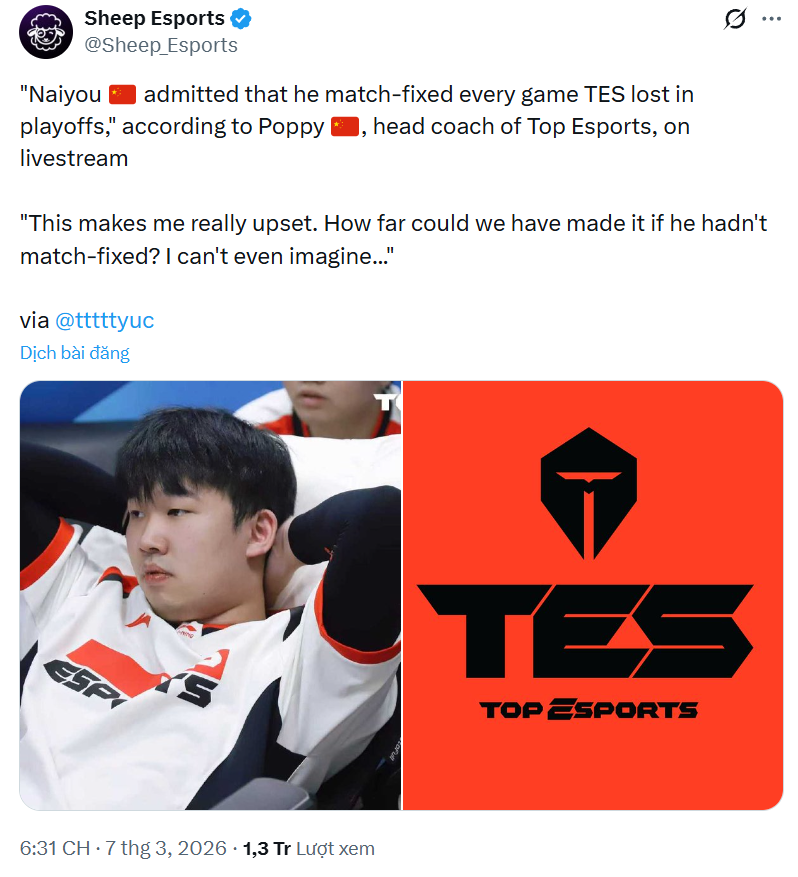 Không chỉ là nghi ngờ, HLV TES thừa nhận học trò "bán độ"- Ảnh 1.