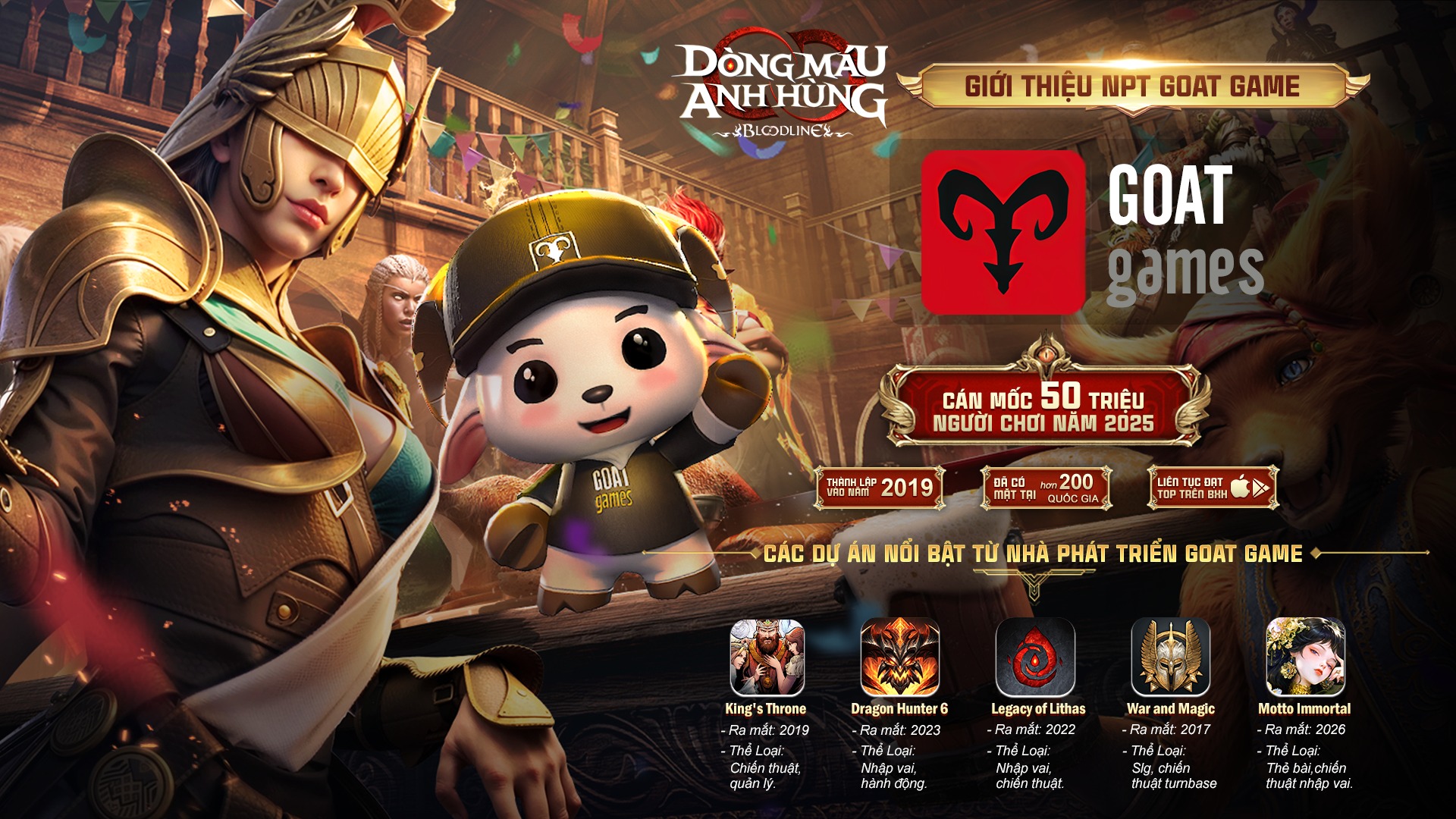 Gzone bắt tay GOAT Games đưa siêu phẩm Bloodline: Dòng Máu Anh Hùng về Việt Nam- Ảnh 2.