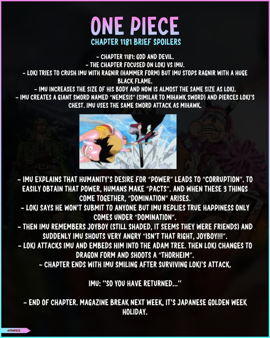 Spoil One Piece 1181: Imu lộ dùng kiếm đâm xuyên ngực Loki, hé lộ quá khứ chấn động với Joy Boy- Ảnh 1.