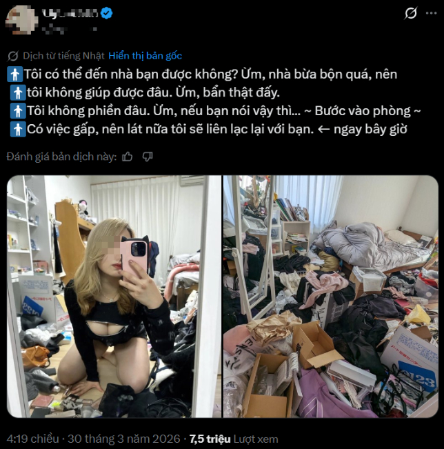 Rủ bạn trai qua phòng, hot girl khiến đối phương "chạy mất dép" vì quá đỗi... bừa bộn- Ảnh 1.