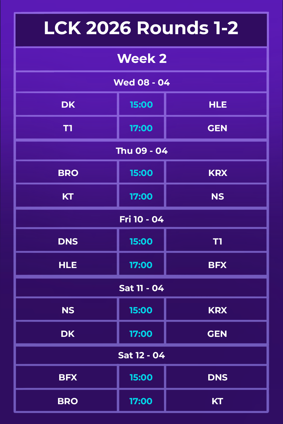 Lịch thi đấu LCK 2026 Rounds 1-2 mới nhất: "Tứ đại gia" đồng loạt xung trận- Ảnh 3. Lịch thi đấu LCK 2026 Rounds 1-2 mới nhất: "Tứ đại gia" đồng loạt xung trận- Ảnh 3.