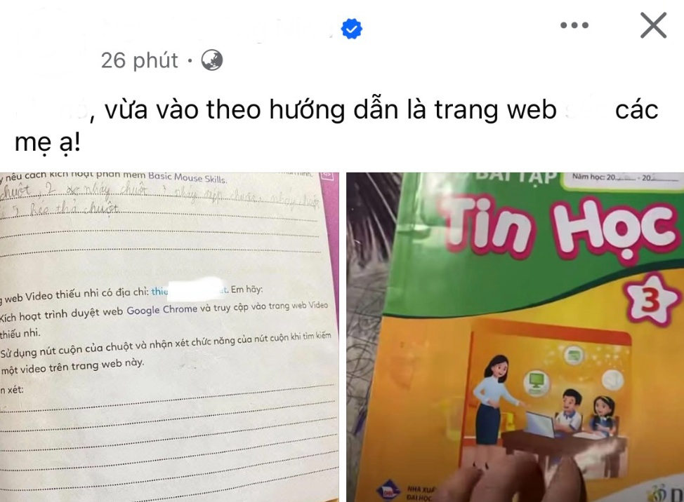 Phụ huynh bàng hoàng phát hiện sách Tin học lớp 3 của con chứa link đồi trụy, Nhà phát hành lập tức thông cáo KHẨN!- Ảnh 1.