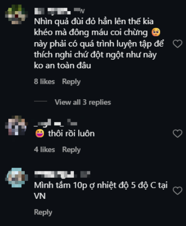 Tắm ở sông băng 0°C, cô gái Việt khiến người xem  "choáng váng" vì độ táo bạo- Ảnh 6.