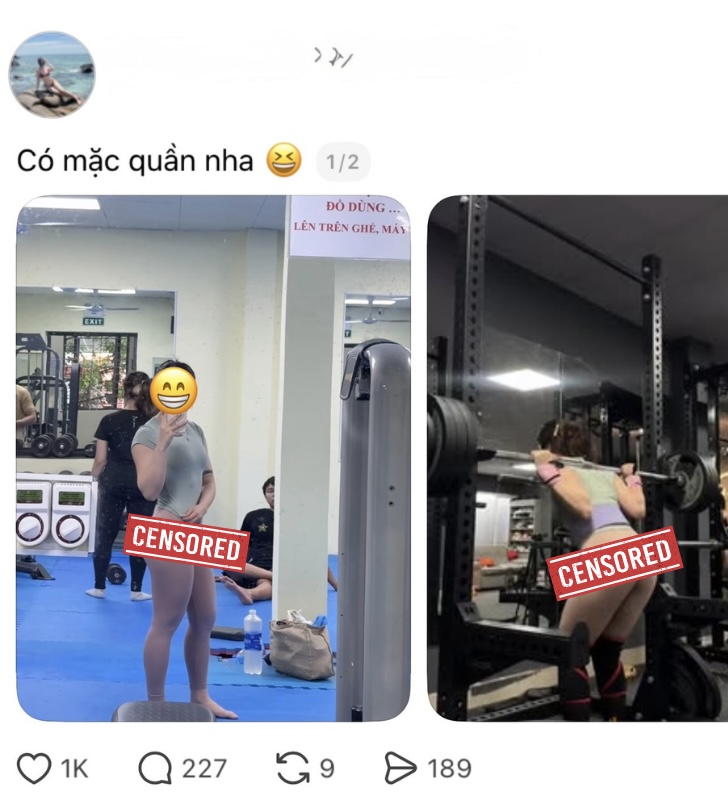 Diện chiếc quần tàng hình, nữ gymer trở thành tâm điểm tranh cãi- Ảnh 1.