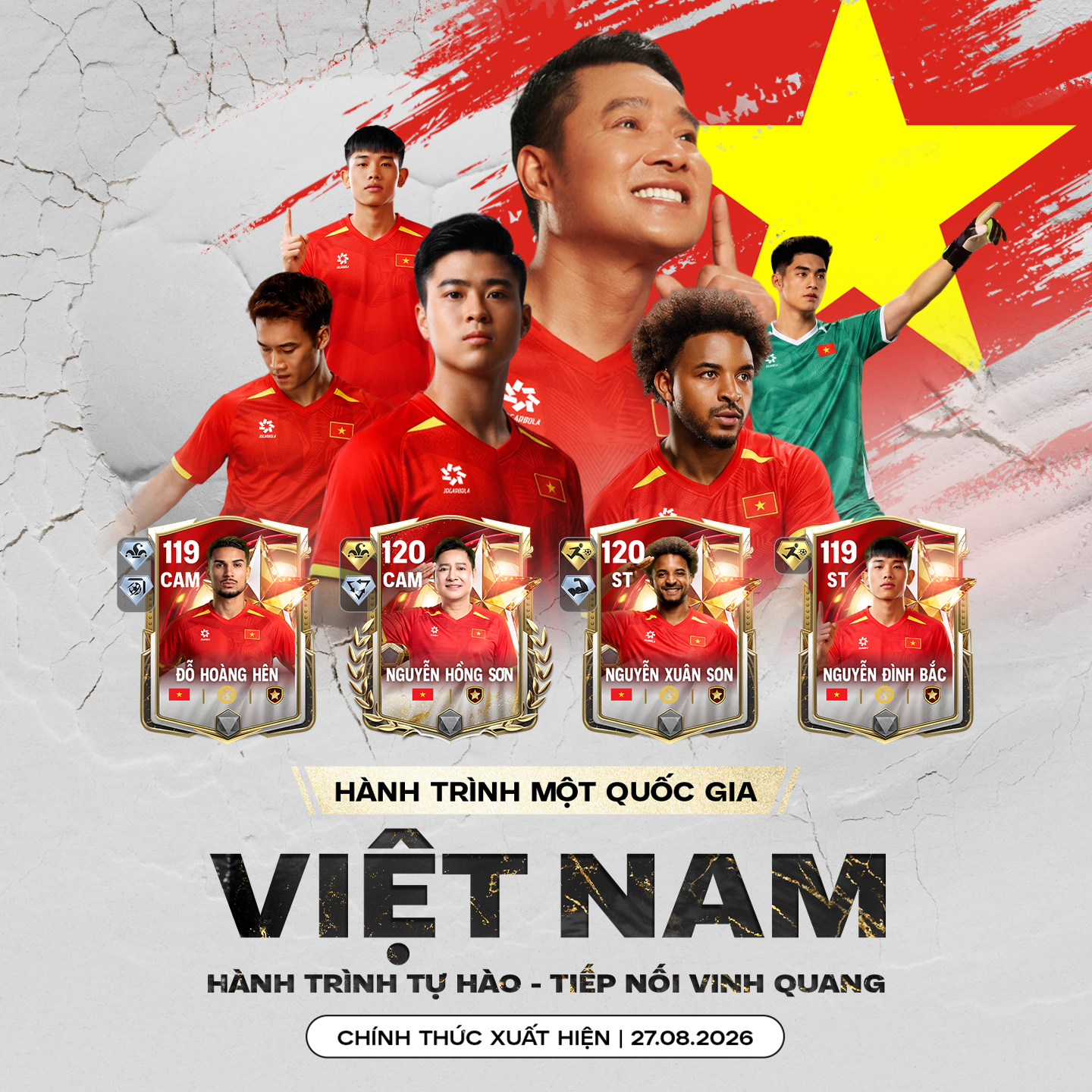 Dàn tuyển thủ ĐTQG Việt Nam nâng cấp chỉ số trong mùa thẻ ANS Việt Nam