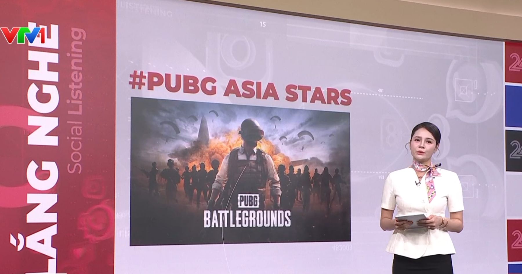Bản tin Chuyển động 24h trên kênh VTV1 điểm tin về vụ lùm xùm PUBG