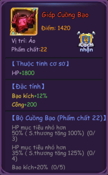  Bộ Cuồng Bạo khá phù hợp cho những game thủ thích đánh nhanh thắng nhanh 