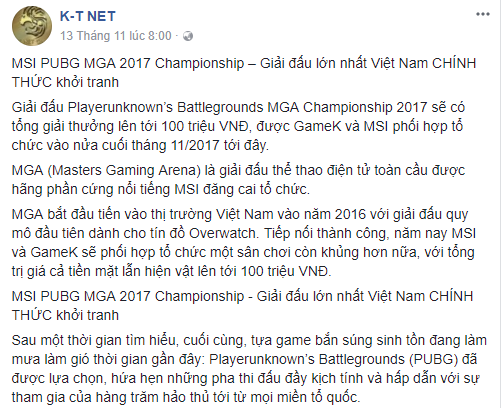 Xuất hiện “Mạnh Thường Quân” sẵn sàng tài trợ cho các team tới Hà Nội thi đấu giải MSI KenhTinGame PUBG