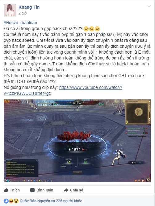 Không ít game thủ khẳng định rằng Blade and Soul Việt Nam đã xuất hiện hack