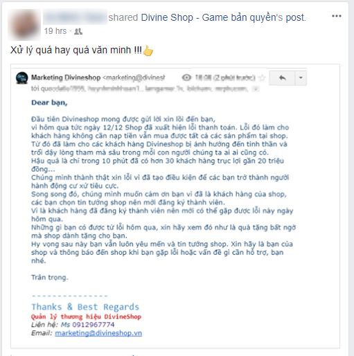 Một shop game bản quyền tại Việt Nam bị mất 20 triệu đồng vì lỗi thanh toán, và điều họ làm sau đó mới càng khiến người ta cảm động
