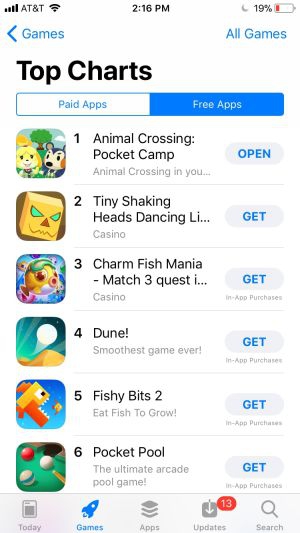  Animal Crossing: Pocket Camp leo lên Top 1 App Store Úc chỉ sau 12 giờ phát hành 