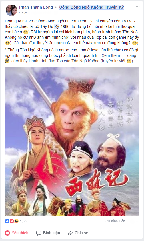  Bài viết đậm chất hài hước của game thủ Thanh Long, theo đó Tây Du Ký thực chất chỉ là một... cuộc đua TOP của Tôn Ngộ Không. 