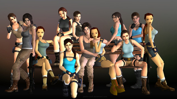  Ngoại hình của Lara có sự thay đổi qua từng thời kỳ với nhiều phiên bản game khác nhau 