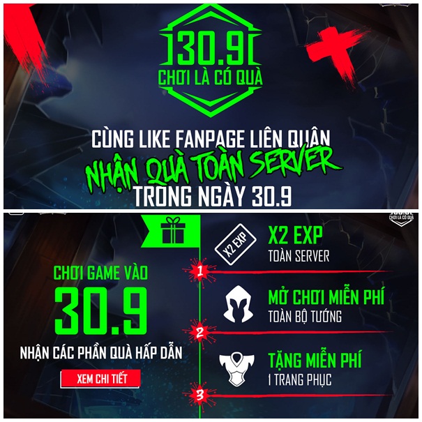 Liên Quân Mobile: Đánh giá các sự kiện hấp dẫn được NPH Garena tổ chức trong ngày 30/9 vừa qua