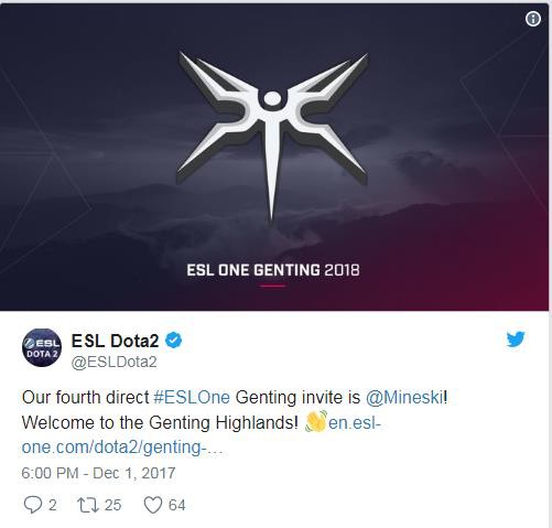 Hé lộ những thông tin về mùa giải mới cực hấp dẫn: DOTA 2 ESL One Genting 2018