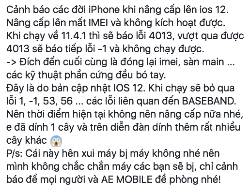 iPhone biến thành cục gạch sau khi nâng cấp iOS 12 - Ảnh 2.