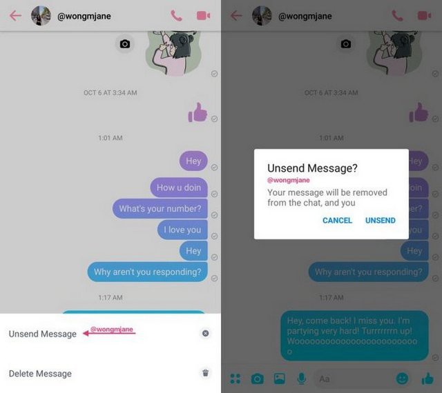 Facebook Messenger bắt đầu thử nghiệm tính năng giúp bạn “rút lại” tin nhắn nếu có lỡ gửi hoặc viết nhầm cho ai đó - Ảnh 2.