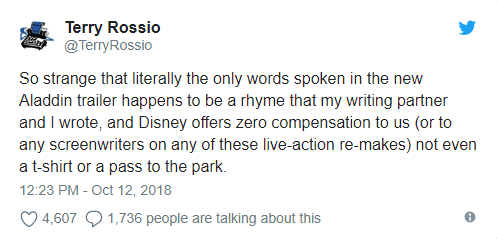 Xin vé đi chơi Disneyland không thành, biên kịch hoạt hình Aladdin tức điên vì tính tình keo kiệt của nhà Disney - Ảnh 2.