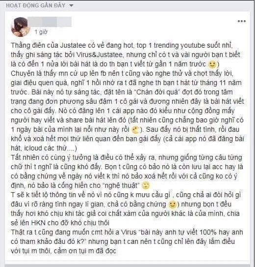 Thằng Điên bị tố đạo nhạc và đây là phản ứng cực gắt từ phía Viruss - Ảnh 1. Thằng Điên bị tố đạo nhạc và đây là phản ứng cực gắt từ phía Viruss - Ảnh 1.