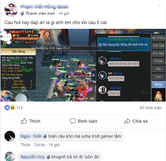 Game thủ phát khóc với loạt câu hỏi cực troll của Tam Sinh Tam Thế: Có Bang “tắt nắng” ngay từ câu đầu tiên - Ảnh 2. Game thủ phát khóc với loạt câu hỏi cực troll của Tam Sinh Tam Thế: Có Bang “tắt nắng” ngay từ câu đầu tiên - Ảnh 2.