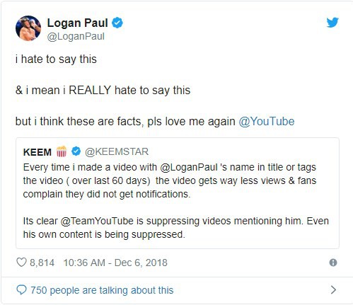 Lượng view giảm sút, thánh scandal Paul Logan cáo buộc Youtube cố tình đàn áp mình - Ảnh 3.