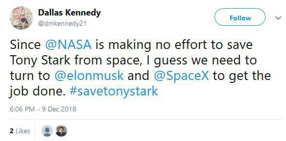 Hết kiên nhẫn với NASA, cư dân mạng chuyển sang đòi Elon Musk phóng tàu vũ trụ cứu Iron Man về Trái Đất - Ảnh 2.
