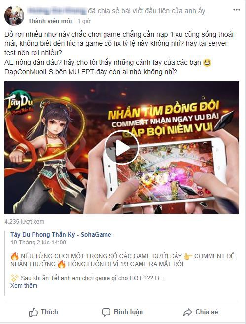 Game thủ tự tin chơi game chẳng cần nạp 1 xu vẫn sống khỏe với tỷ lệ rơi đồ rất cao