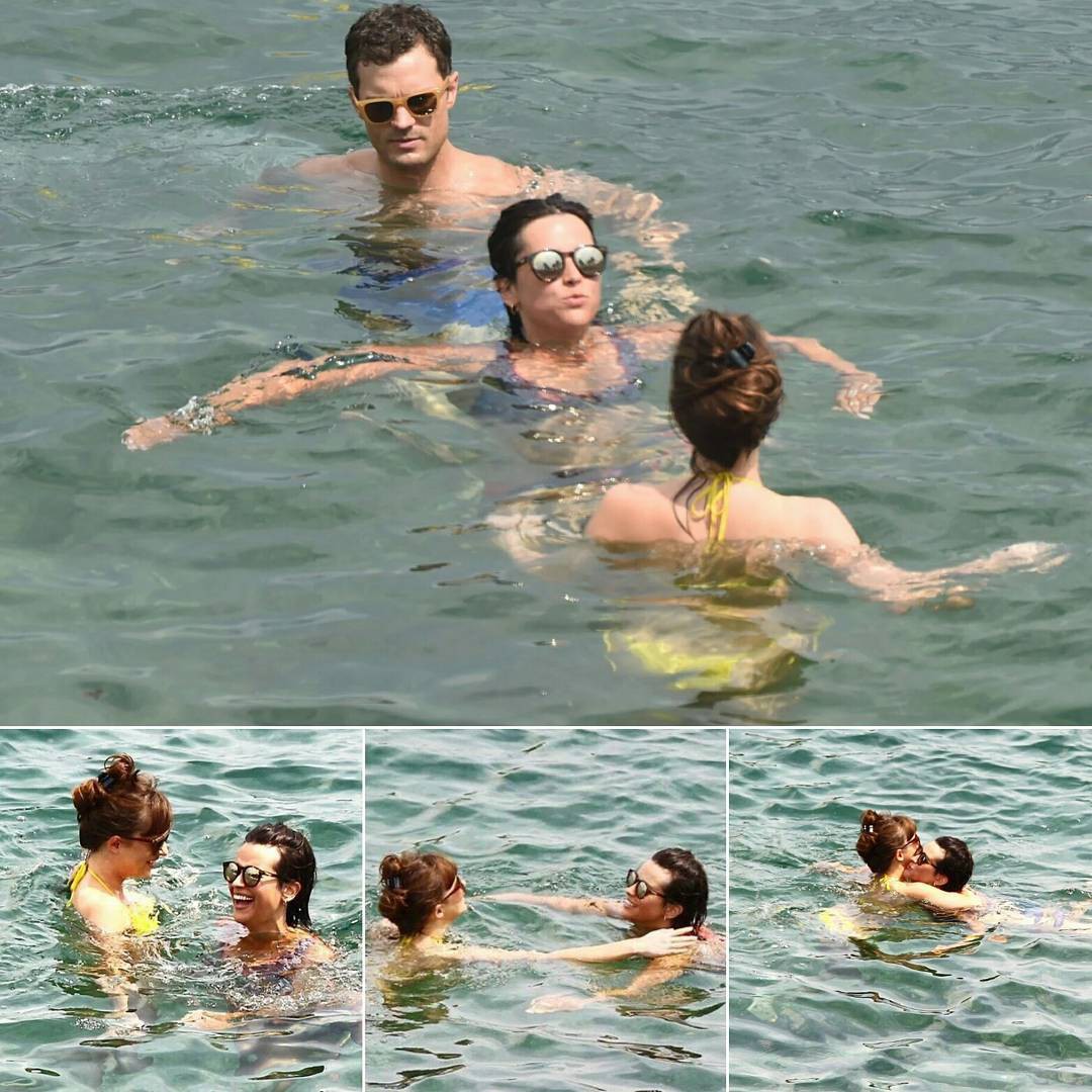 Jamie đã để cho vợ có dịp đi bơi và kết bạn với Dakota. Hai người phụ nữ còn ôm nhau rất thân tình.