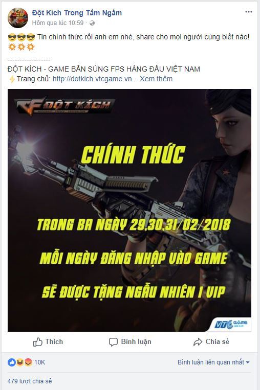  Bức ảnh được đăng tải trên fanpage Đột Kích Trong Tầm Ngắm 