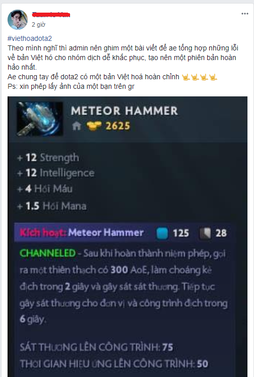 Cộng đồng game thủ Việt phát sốt vì bản Việt hóa chính thức của DOTA 2