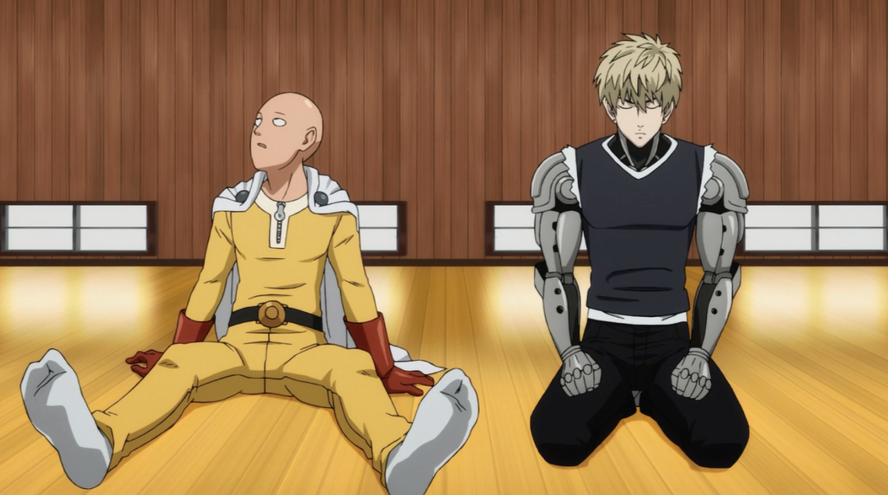 Fubyki trying to convince saitama kiranodake. Ванпанчмен Сайтама кадры. Генджи Генос.