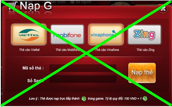 Hiện tại, người chơi game tại Việt Nam đã không còn có thể sử dụng thẻ điện thoại để nạp tiền vào game online 