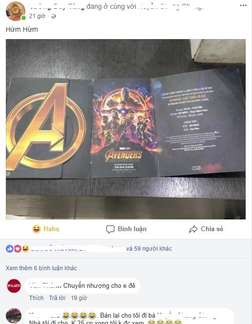 Cộng đồng mạng hào hứng khoe vé xem phim Avengers: Infinity War công chiếu vào ngày mai