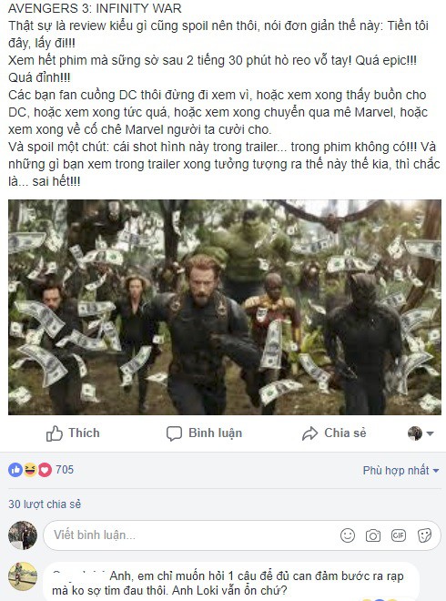 Mặc lời chê bai của cánh báo chí quốc tế, Avengers: Infinity War vẫn được fan khen hết lời