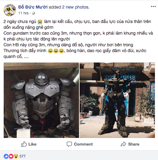 Mê sáng tạo, chàng trai Việt cho ra đời bộ giáp Hulkbuster siêu hoành tráng - Ảnh 2.