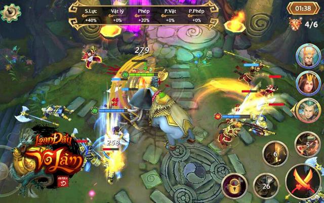 Gameplay của Loạn Đấu Võ Lâm sử dụng phong cách MOBA tạo nên sự mới lạ