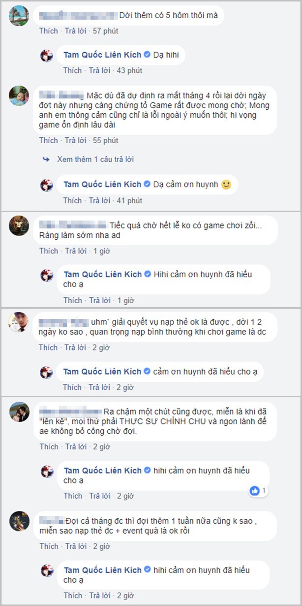 Tam Quốc Liên Kích buộc phải lùi lịch ra mắt sang 09/05/2018 nhưng game thủ vẫn rất kiên nhẫn chờ đợi!