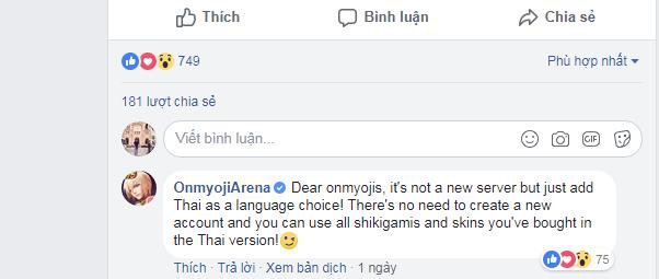 Onmyoji Arena sắp bổ sung thêm ngôn ngữ tiếng Thái, sau đó là đến tiếng Việt?