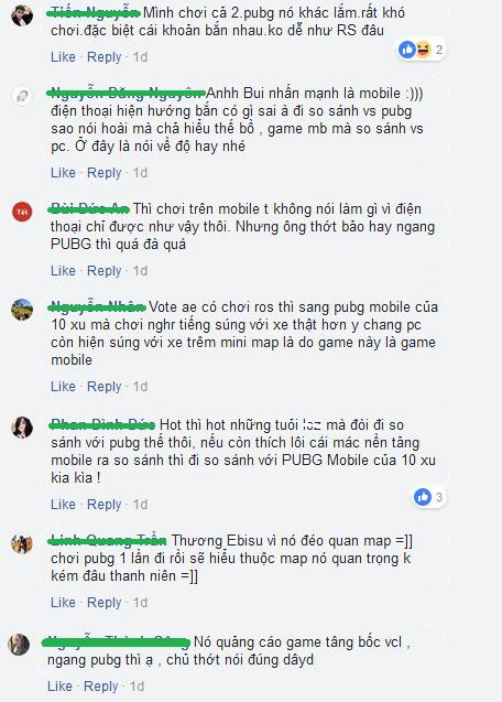 Và vô số những bình phẩm với những lời lẽ không hay đến RoS