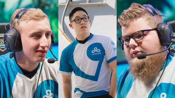  Từ trái qua phải: Goldenglue, Keith và Zeyzal, ba tuyển thủ sẽ thay thế vị trí của Jensen, Sneaky và Smoothie 