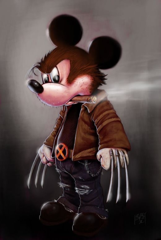  Chuột Mickey hóa thành người Sói Wolverine cực ngầu. 