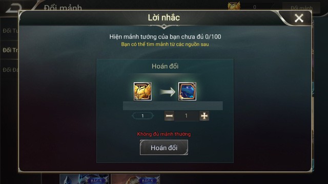  Việc đổi mảnh tướng/skin theo kiểu thủ công là tap từng cái một đang gây ức chế cho game thủ Liên Quân Mobile nhiều nước. 