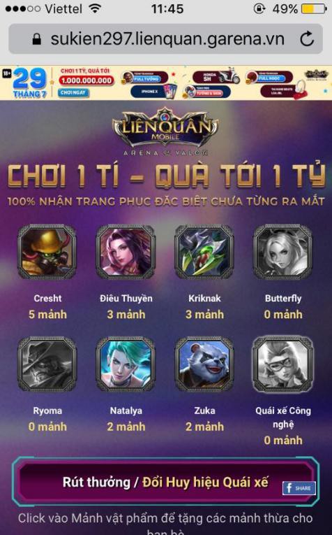 Liên Quân Mobile: Garena tặng tới 8 trang phục vĩnh viễn trong ngày 29/7 - Ảnh 1.