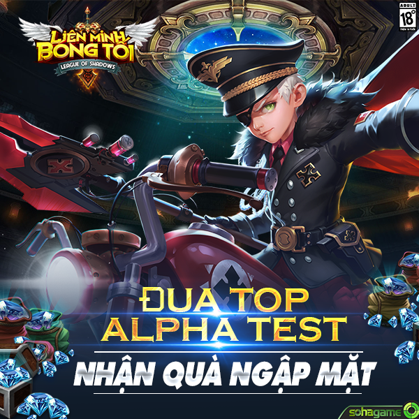 Liên Minh Bóng Tối: Đua Top Alpha Test, nhận 3000 Ruby, hoàn trả 150% giá trị thẻ nạp, ngày mai 04/07