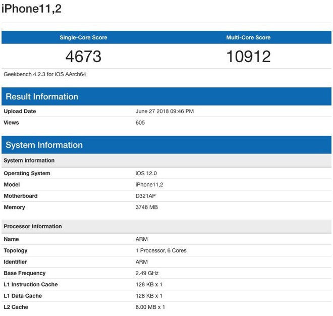 Lộ diện kết quả benchmark đầu tiên của iPhone X Plus: hiệu năng tuyệt đỉnh mà Android nằm mơ mới có