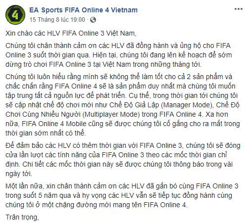 Rớt nước mắt với khoảnh khắc chia tay FIFA ONLINE 3 của game thủ Việt Nam - Ảnh 1.