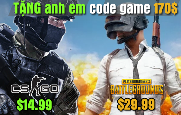 TẶNG 05 code độc quyền gồm PUBG, item PUBG (siêu hiếm), CS:GO, Battlefield 1... trị giá 4 triệu đồng - Ảnh 1.